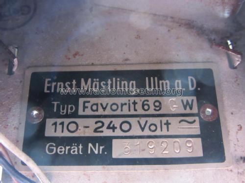 Favorit 69GW; Emud, Ernst Mästling (ID = 2277735) Radio