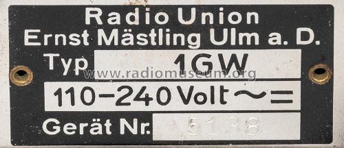 Radio Union 1 ; Emud, Ernst Mästling (ID = 3079343) Radio