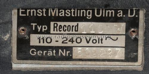 Record 110-W; Emud, Ernst Mästling (ID = 2720065) Radio