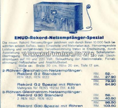 Record-Standard G2; Emud, Ernst Mästling (ID = 1355242) Radio