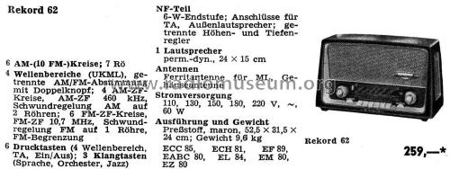Rekord 62; Emud, Ernst Mästling (ID = 2093345) Radio