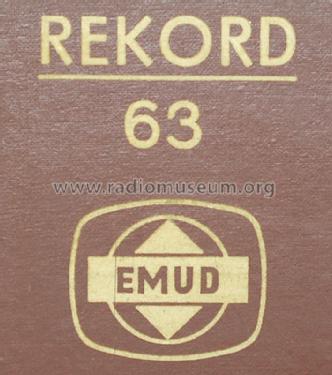 Rekord 63; Emud, Ernst Mästling (ID = 1649165) Radio