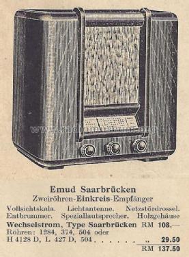 Saarbrücken W; Emud, Ernst Mästling (ID = 1402807) Radio