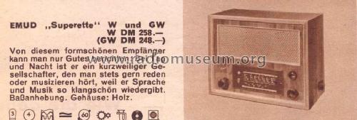 Superette GW; Emud, Ernst Mästling (ID = 29398) Radio