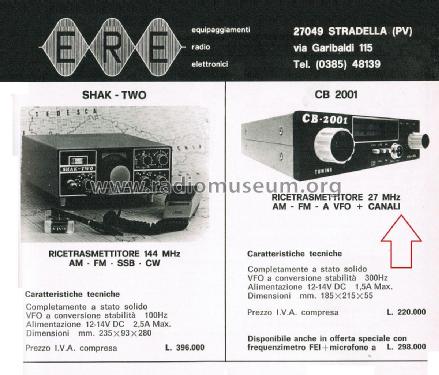 Ricetrasmettitore A 27 MHz CB 2001 Citizen ERE; Stradella PV ...