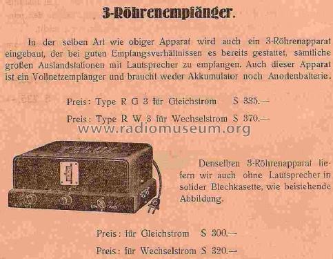 Telux - 3 - Röhrenempfänger RG3; Erema, Elektroges. (ID = 821674) Radio