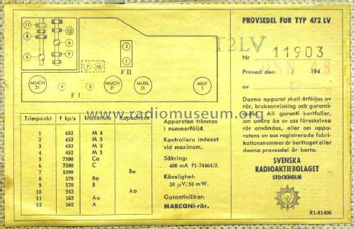 Radiola 472LV; Ericsson L.M., (ID = 420986) Radio