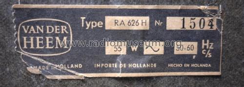 RA626; Erres, Van der Heem (ID = 2846148) Radio