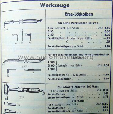 Elektrischer Lötkolben J100, G100, K100; Ersa GmbH, Ernst (ID = 2536328) Equipment