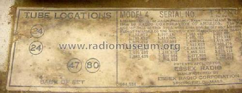 4tubes ; Essex Radio Corp.. (ID = 831746) Radio