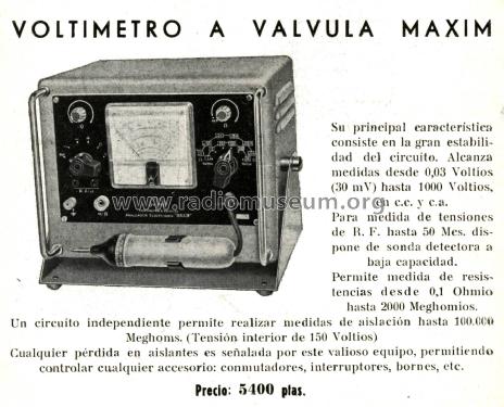 Voltímetro Electrónico Maxim ; Estrada, Janzer; (ID = 2574604) Equipment