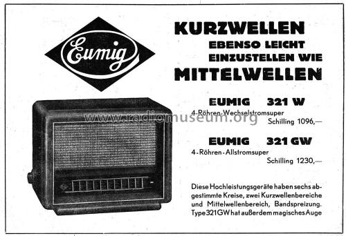 321GW; Eumig, Elektrizitäts (ID = 1773625) Radio