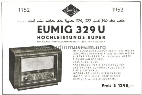 329U; Eumig, Elektrizitäts (ID = 2586557) Radio