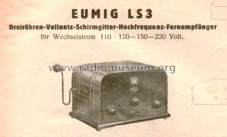 LS III 1375 ; Eumig, Elektrizitäts (ID = 462791) Radio