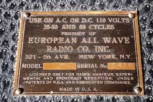 Unknown ; European All Wave (ID = 3044638) Radio