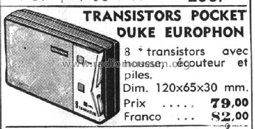 Duke 8 Transistor ; Europhon; Milano (ID = 370736) Radio