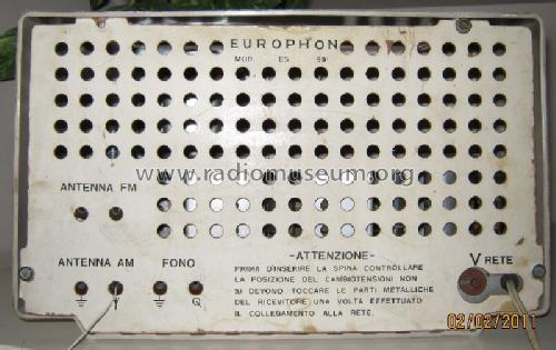 ES-59; Europhon; Milano (ID = 931208) Radio