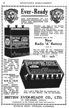 Ever-Ready Radio 'A' Battery L.T.3.; Ever-Ready/Eveready (ID = 2375591) Power-S