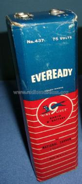 Nine Lives Radio B Battery No. 437 75 Volts; Eveready Ever Ready, (ID = 2851288) Power-S