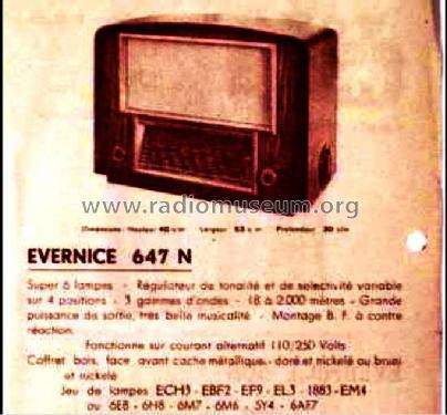 647N; Evernice marque, (ID = 2876745) Radio