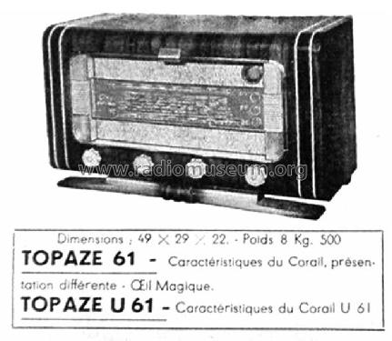 Topaze U61; Evernice marque, (ID = 2645759) Radio
