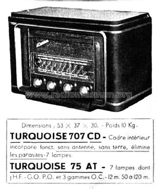 Turquoise 707CD Ch= 75AT; Evernice marque, (ID = 2645763) Radio