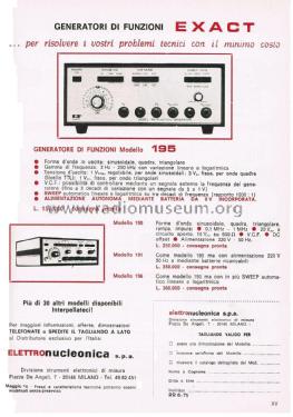 Function Generator 190; Exact Electronics (ID = 2759166) Equipment