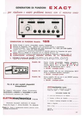 Function Generator 195; Exact Electronics (ID = 2759165) Equipment