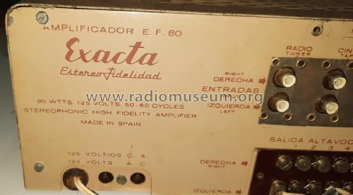 Amplificador - Stereophonic High Fidelity Amplifier E.F. 80; Exacta, Legrain (ID = 2680560) Ampl/Mixer