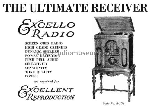 Phonograph Radio Console R-154; Excello Products (ID = 1395452) Radio