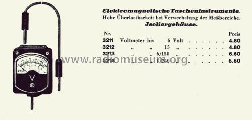 Taschenvoltmeter 6 V 3211; Excelsiorwerk; (ID = 2562944) Equipment