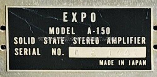 Solid State Stereo Amplifier A-150; Expo International (ID = 3023718) Ampl/Mixer