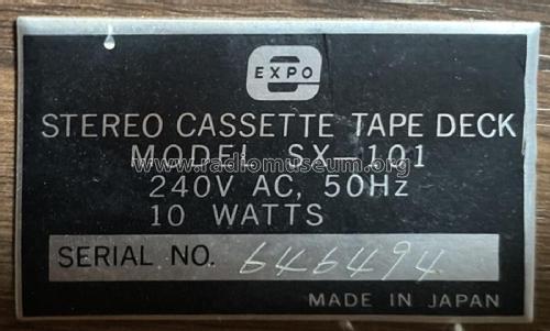 Stereo Cassette Tape Deck SX-101; Expo International (ID = 2704914) R-Player