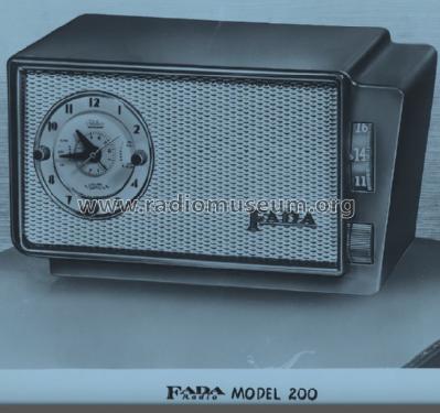 200M Clock Radio Telechron Movement ; Fada Radio & (ID = 1665034) Radio
