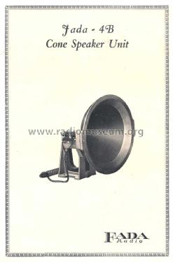 4B Cone Speaker Unit ; Fada Radio & (ID = 1115179) Speaker-P