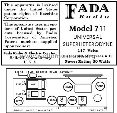 Dip-Top 711; Fada Radio & (ID = 2944937) Radio