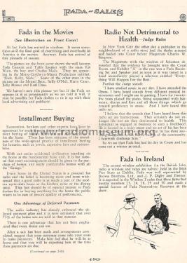 February 1927 FADA-SALES Radio Magazine ; Fada Radio & (ID = 1116197) Paper