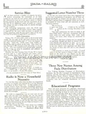 February 1927 FADA-SALES Radio Magazine ; Fada Radio & (ID = 1116213) Paper