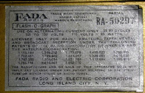 Flash-O-Graph-Chassis Ch= RA; Fada Radio & (ID = 497840) Radio