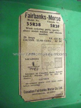 55R38 Ch= 5R3F; Fairbanks, Morse & (ID = 1879023) Radio