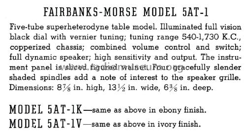 5AT1 Ch= 5A; Fairbanks, Morse & (ID = 1838510) Radio