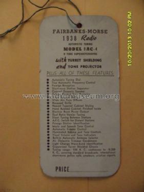 9AC-4 Ch= 9A; Fairbanks, Morse & (ID = 1543627) Radio