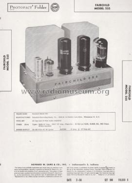 Power Amplifier 255; Fairchild Recording (ID = 1769002) Ampl/Mixer