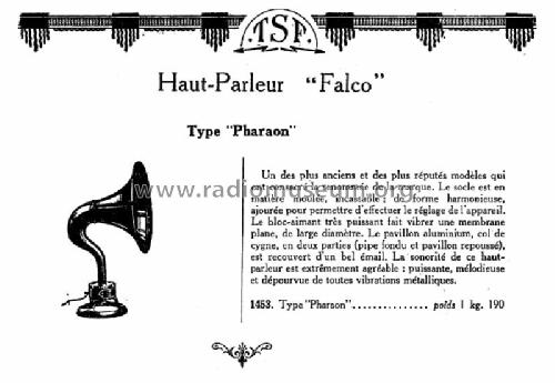 Haut-Parleur à Pavillon Pharaon; Falco, André; Paris, (ID = 1501954) Lautspr.-K
