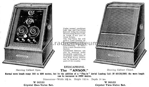 Anson Crystal One-Valve Receiver Cat. No. W 90530; Efescaphone Brand, (ID = 1886686) Radio