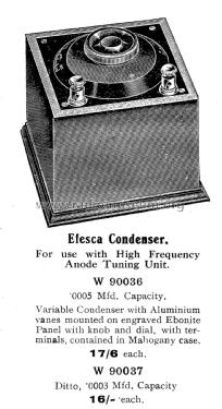 Efesca Condenser Cat. No. W 90036; Efescaphone Brand, (ID = 1887817) mod-pre26