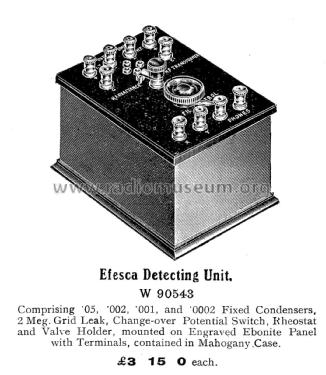 Efesca Detecting Unit Cat. No. W 90543; Efescaphone Brand, (ID = 1887470) mod-pre26