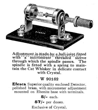 Efesca Enclosed Crystal Detector Cat. No. W 90162; Efescaphone Brand, (ID = 1889138) Radio part