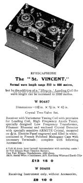 Efescaphone St. Vincent 2-Valve Cat. No. W 90487; Efescaphone Brand, (ID = 1885937) Radio