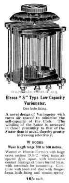 Elfesca Type S Low Capacity Variometer Cat. No. W 90365; Efescaphone Brand, (ID = 1887857) Bauteil